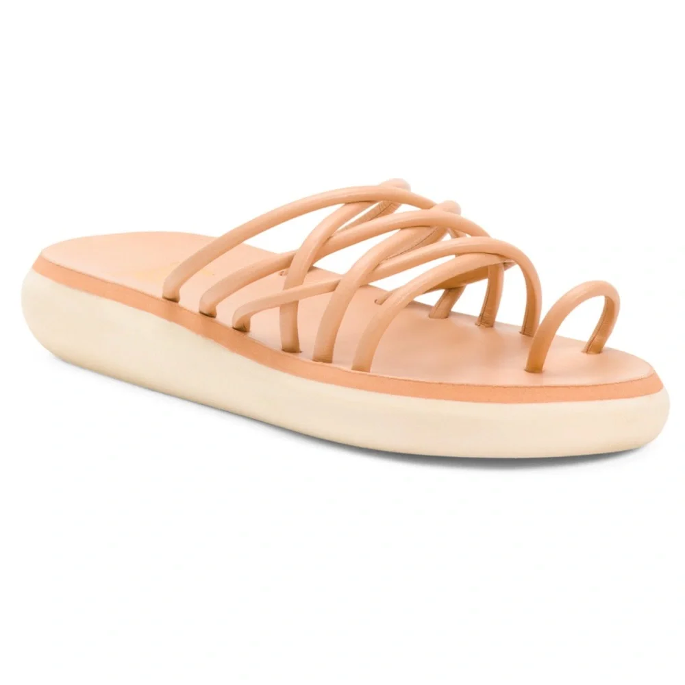 beek Women’s Strappy Neutral Tan Slide Sandals